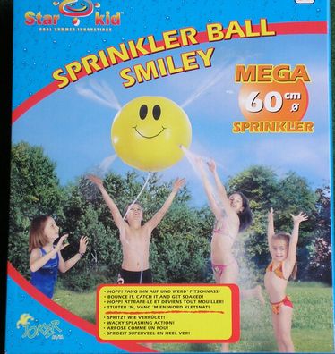 Sprinkler Ball Smiley 60 cm Star kid 31091 Badespaß Spritzball Spritzspaß