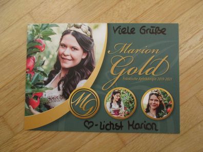 Fränkische Apfelkönigin 2019-2021 Marion Gold - handsigniertes Autogramm!!!