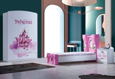 NEU Jugendzimmer-Set Palina in weiß pink mit Kleiderschrank