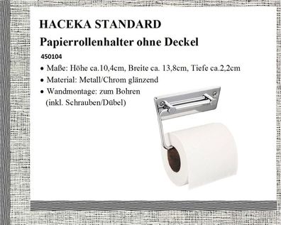 Model "Standard" Papierhalter Toilettenpapierhalter Metal verchromt 450104
