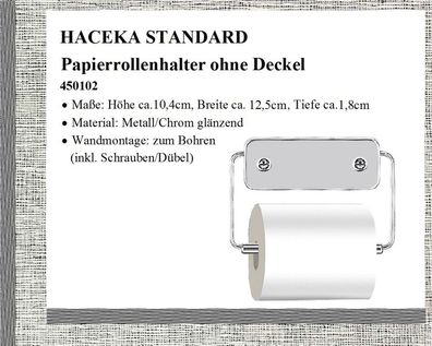 Model "Standard" Papierhalter Toilettenpapierhalter Metal verchromt 450102
