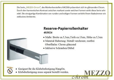 Mezzo Chrome Reserve Papierhalter Papierrollenhalter Metall Rostfrei