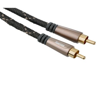 Hama Audio Kabel 4x Cinch-Stecker RCA 0,75m Metall vergoldet Stereo Knickschutz