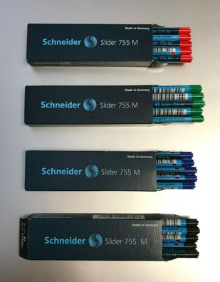 Schneider Minen 755 XB Slider und 755 M viscoglide Kugelschreiber Mine 4 Farben
