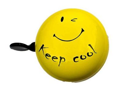 beBell Mini Ding Dong Fahrradklingel Smiley „Keep cool“, Ø 60mm