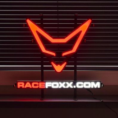 Racefoxx LED Logo Leuchte Lampe Licht Neon Röhren Stehlampe Tischlampe