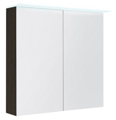 Badezimmer - Spiegelschrank Siliguri 08, Farbe: Eiche Schwarz ? 70 x 80 x 13 cm