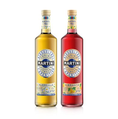 Martini Aperitiv Set - 1x Martini Vibrante Alkoholfrei 0,75L + 1x Martini Flore