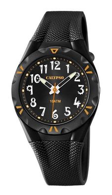 Calypso Armbanduhr Damenuhr Mädchenuhr Analoguhr schwarz 10ATM K6064/6