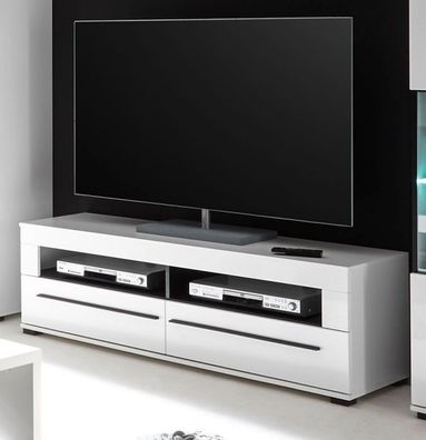 TV-Lowboard in weiß Hochglanz Board Flat TV Unterteil Design-D 140 x 47 cm