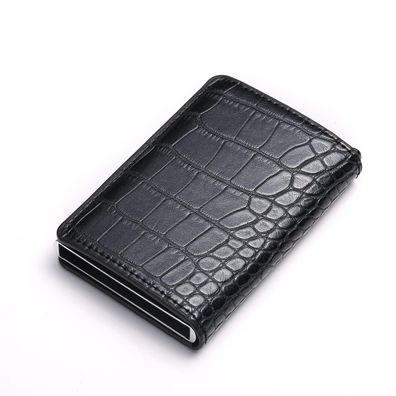 Kartenhalter aus Kohlefaser, schlanke kurze Aluminium-Brieftasche mit