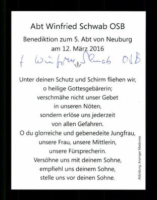 Winfried Schwab Abt der Abtei Neuburg bei Heidelberg Original Signiert#BC 180167