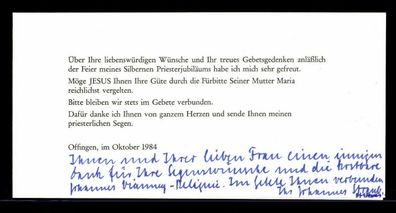 Johannes Straub Pfarrer in Offingne Original Signiert # BC G 33372