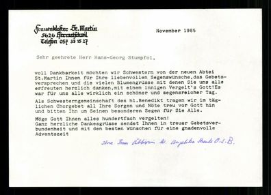 Äbtissin Angelika Streule Kloster Hermetschwil Original Signiert # G 33761