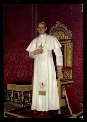 Papst Paul VI Druck Autogrammkarte ## BC G 34291