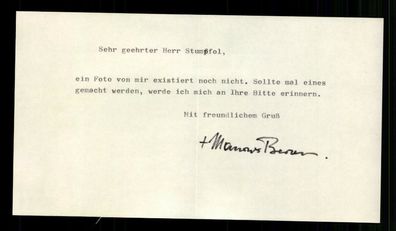 Maurus Berve 1927-1986 Abt der Abtei Neuburg bei Heidelberg Signiert # G 34305