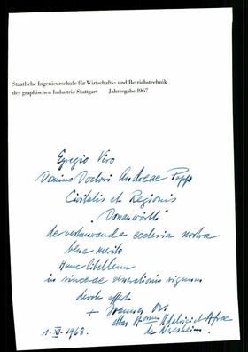 Johannes Kraus 1904-1977 Abt von Neresheim 1965-1977 Original Signiert # G 34366