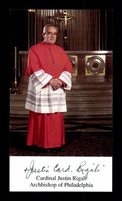 Justin Kardinal Rigali Erzbischof von Philadelphia Original Signiert # BC 180034