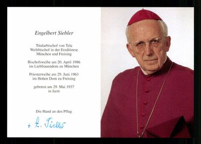 Engelbert Siebler 1937-2018 Weihbischof von München Original Signiert #BC 180160