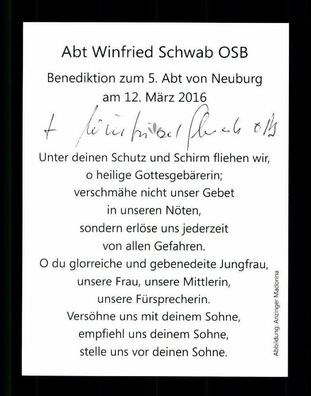 Winfried Schwab Abt der Abtei Neuburg bei Heidelberg Original Signiert#BC 180166