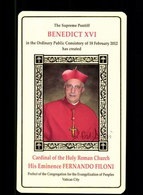 Fernando Kardinal Filoni Kurienkardinal Original Signiert #BC 180355