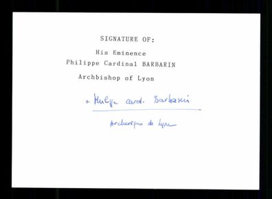 Philippe Kardinal Barbarin Erzbischof von Lyon Original Signiert # BC 180560