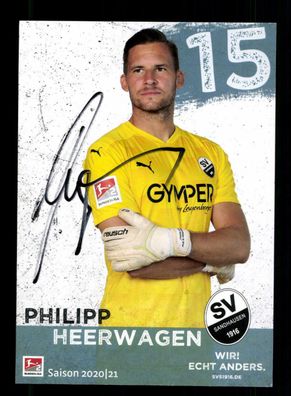 Philipp Heerwagen Autogrammkarte SV Sandhausen 2020-21 Original Signiert