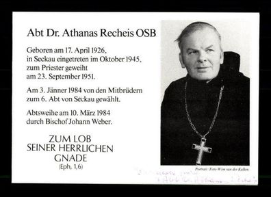 Athanas Recheis 1926-2006 6. Abt von Seckau 1984-1997 Signiert # BC 181228