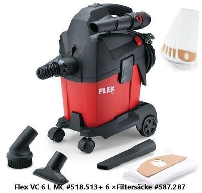 Flex Flex VC 6 L MC Sauger 6 ltr.230V + 1× 5 Vlies-Filtersäcke #481.513VF