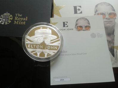 10£ 2020 PP Grossbritannien music legends Elton John 5 Unzen Silber 10 Pounds 2020 PP
