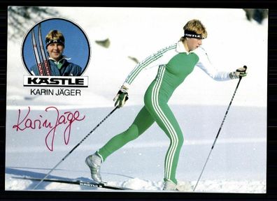 Karin Jäger Autogrammkarte Original Signiert Langlauf + 49690 + A 71257