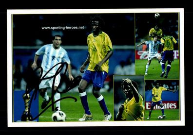 Roque Junior Weltmeister 2002 Brasilien Foto Original Signiert + A 216550