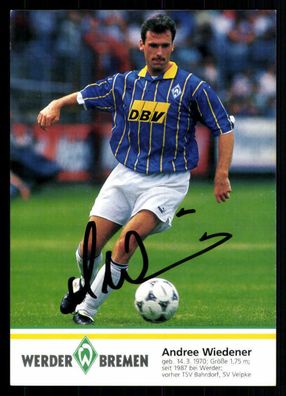Andree Wiedener Autogrammkarte Werder Bremen 1995/96 Original Signiert + A 69990