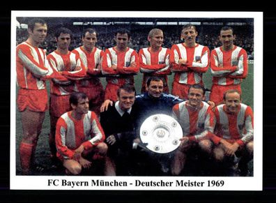 FC Bayern München Mannschaftskarte Deutscher Meister 1969