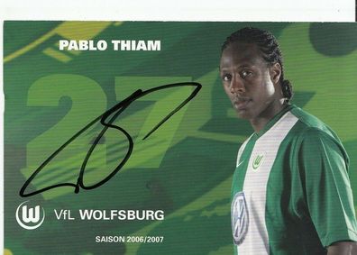 Pablo Thiam Autogrammkarte VFL Wolfsburg 2006-07 Original Signiert + A 216316