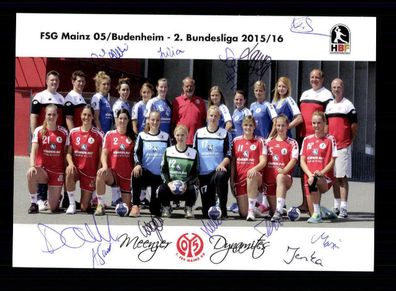 Mannschaftskarte FSG Mainz 05 2015-16 10x Original Signiert Handball + A 165542