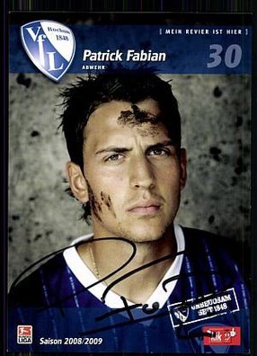 Patrick Fabian VFL Bochum 2008-09 Autogrammkarte Original Signiert + A 85698