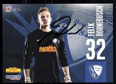 Felix Dornebusch VFL Bochum 2014-15 Autogrammkarte Original Signiert + A 85547