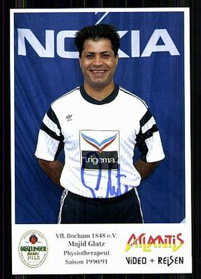 Majid Glatz VFL Bochum 1990-91 Autogrammkarte Original Signiert + A 86078