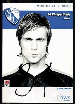 Philipp Bönig VFL Bochum 2006-07 Autogrammkarte Original Signiert + A 86230