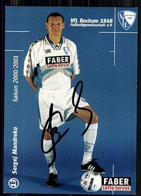 Sergej Mandreko VFL Bochum 2000-01 Autogrammkarte Original Signiert+ A 86120