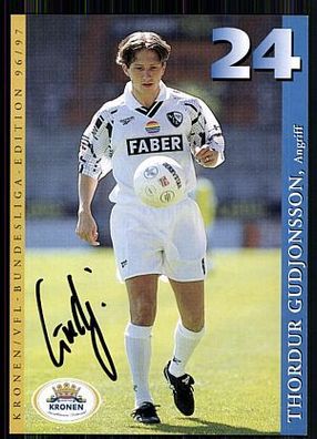 Thordur Gudjonsson VFL Bochum 1996-97 Autogrammkarte Original Signiert + A 86300