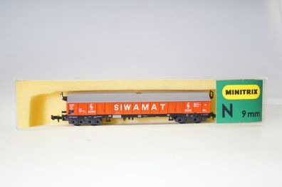 Spur N: Minitrix 3522 4-achsiger Güterwagen Siwamat, top/ ovp
