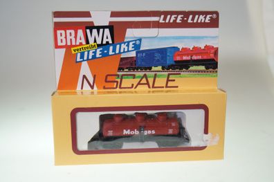 Spur N Brawa/ Life-Like 1060 US-Kesselwagen Mobilgas, neuw./ ovp