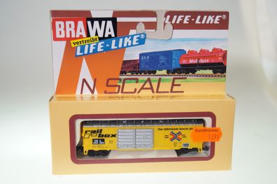 Spur N Brawa/ Life-Like US-Güterwagen Railbox, neuw./ ovp