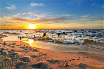 Muralo Selbstklebende Fototapeten XXL Strand Sonnenuntergang 485