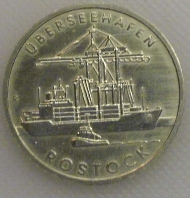 DDR 5 Mark 1988 Überseehafen Rostock