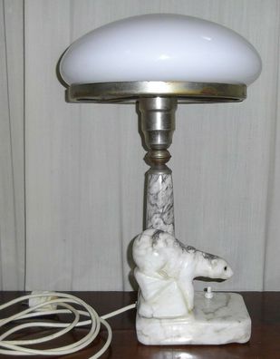 Tischlampe um 1900 Jugendstil Eisbär /5197M