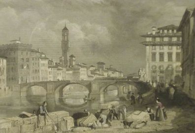 Kolorierter Stich Florenz um 1850 /4379
