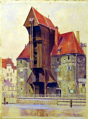 Aquarell Hermann Kipp "Danzig" um 1910 /1184
